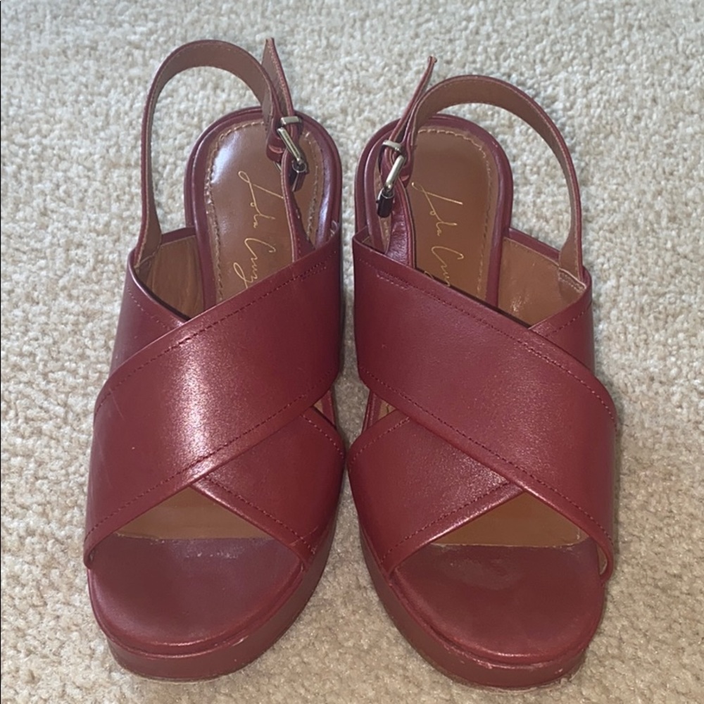 Anthropologie chunky platform sandals